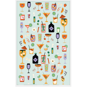 Cocktails 100% Cotton Tea Towel