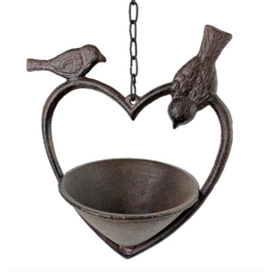 Cast Iron Heart Shaped Bird Feeder