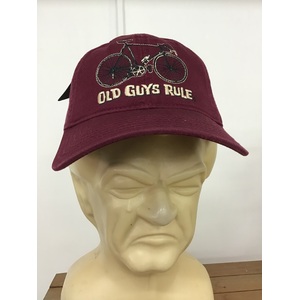 Old Guys Rule Baseball Cap Hat - Bicycle Cranky - Burgundy Red