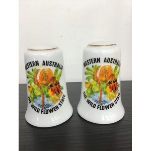 VINTAGE Western Australia The Wildflower State Salt and Pepper Shakers 