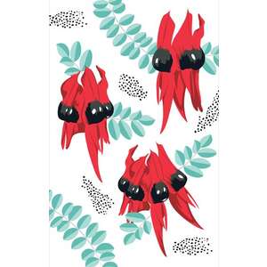 Sturt's Desert Pea 100% Cotton Tea Towel