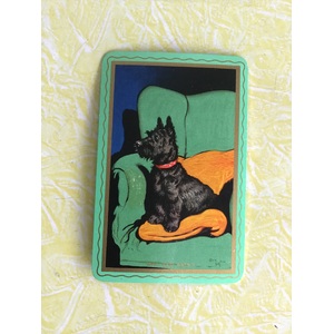 VINTAGE Swap Playing Card - Green -Terrier - Who Said Rats