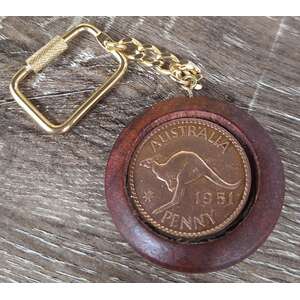 1951 Penny Keyring in Jarrah Surround - Handmade