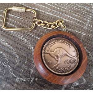 1948 Penny Keyring in Sheoak Surround - Handmade