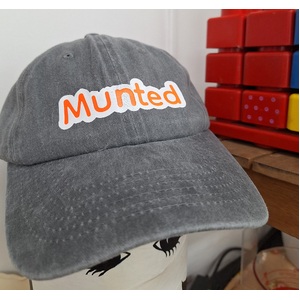 Munted Baseball Cap Hat - Australian Slang - Grey Denim