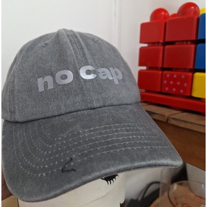 No Cap Baseball Cap Hat - Funny - Grey Denim