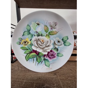 Retro Floral Decorative Plate - Sanji Fine China - Japan Hand Painted