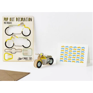 Pop Out Decoration - Greeting Card - Motorbike