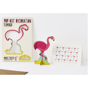 Pop Out Decoration - Greeting Card - Flamingo