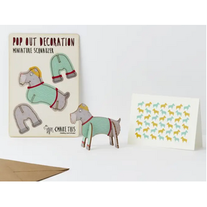 Pop Out Decoration - Greeting Card - Miniature Schnauzer