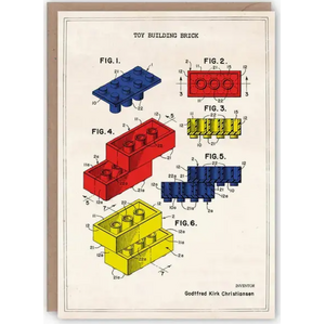 Blank Greeting Card - Lego Toy Building Brick Patent