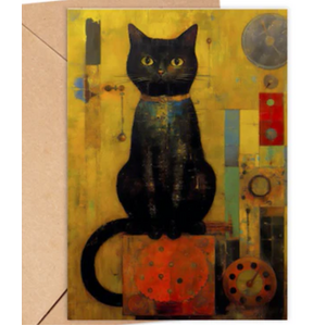 Blank Greeting Card - Klimts Cat