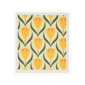 Yellow Flower - Swedish Style Dish Cloth - Retro Design