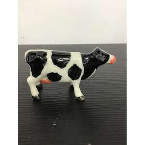 Ceramic Cow Ornament - Black & White - 4 cm Tall