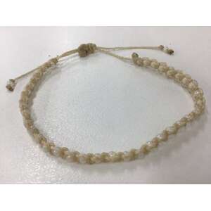 Hand Made Boho Macrame Bead Bracelet - Pearl White 