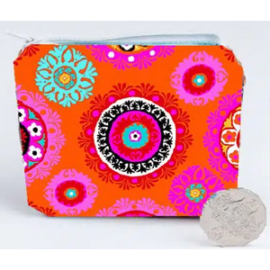 Velvet Zipper Coin Purse - Suzani - Anna Chandler