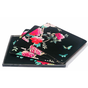 Placemat Set of 4 – Chinoiserie Black  - Anna Chandler 