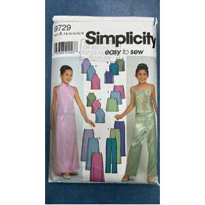 Simplicity 9729 Sewing Pattern - Girls' Tops, Skirt & Pants - Size 7-16