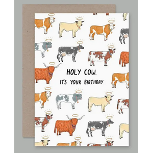 Blank Greeting Card - Holy Cow Birthday