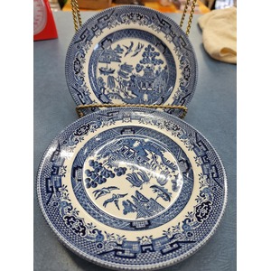 Churchill Blue Willow Side Plates x 4 - 17 cm