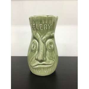 VINTAGE Ceramic Celery Jar w Face 