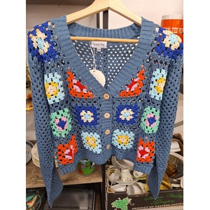 Granny Squares Crochet Cardigan - Colourful - S/M